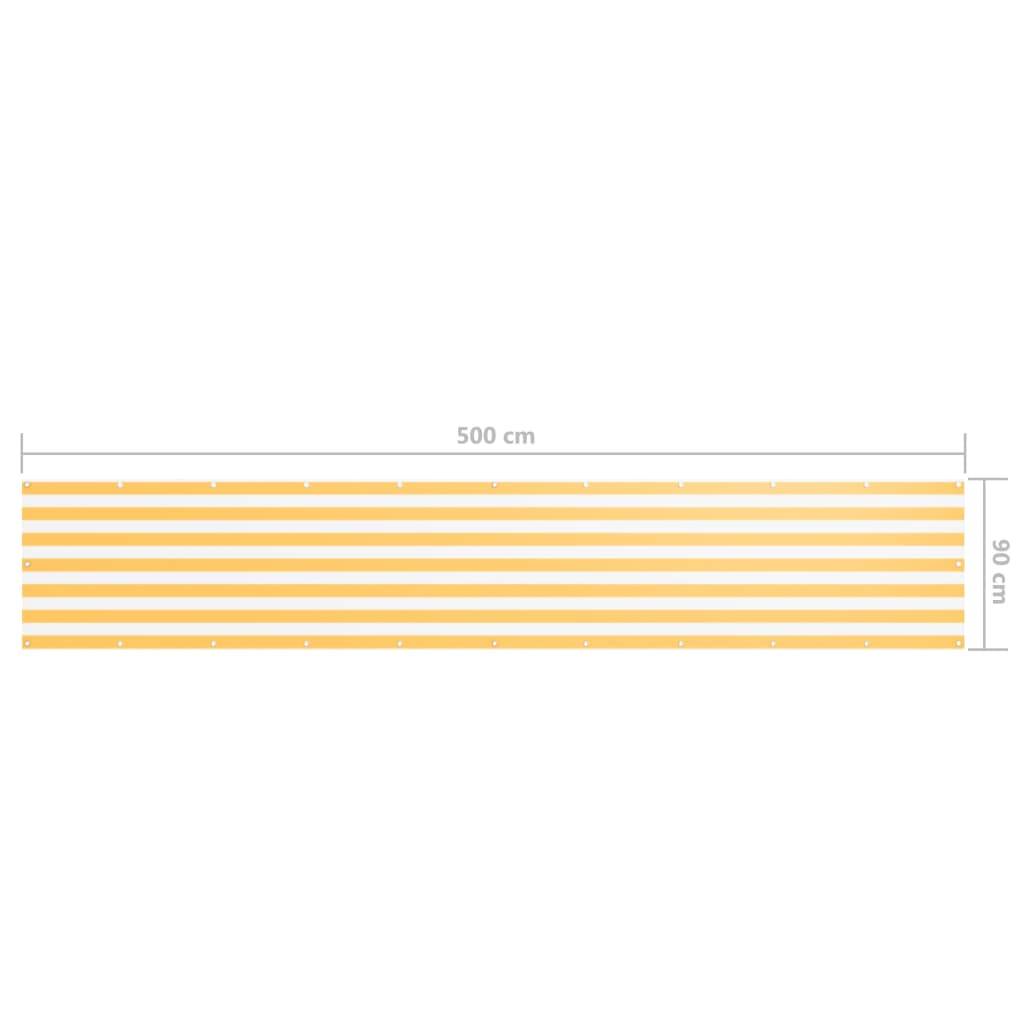 Écran de balcon Tissu Oxford Blanc et Jaune 90 x 500 cm - PANGIVO - Image 5