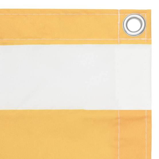 Écran de balcon Tissu Oxford Blanc et Jaune 90 x 500 cm - PANGIVO - Image 2