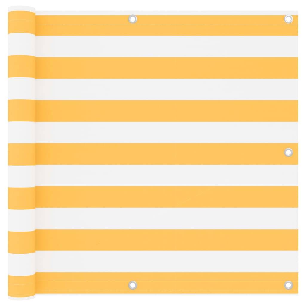 Écran de balcon Tissu Oxford Blanc et Jaune 90 x 500 cm - PANGIVO - Image 1