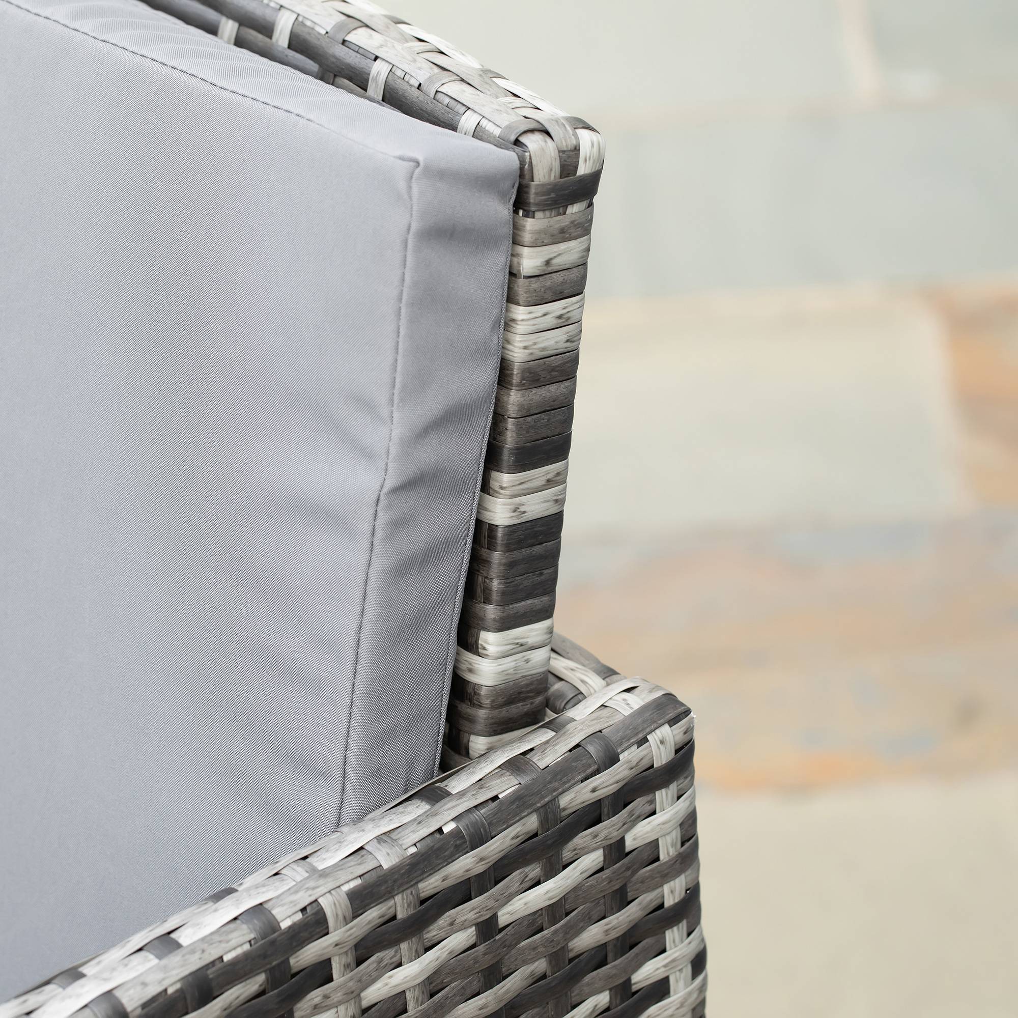 ComfortXL - Salon de jardin 4 places résine tressée terrasse 5 pièces avec coussins Gris - ComfortXL Outdoor Living - Image 7