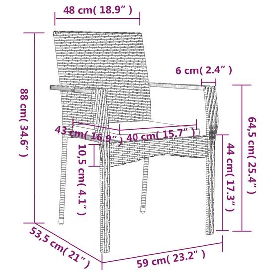 Ensemble Table et Chaises de Jardin 8 Personnes Résine Tressée Noire, Plateau Table en Bois d'Acacia 190cm – ComfortXL Outdoor Living - Image 8