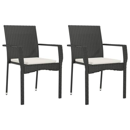 Ensemble Table et Chaises de Jardin 8 Personnes Résine Tressée Noire, Plateau Table en Bois d'Acacia 190cm – ComfortXL Outdoor Living - Image 3