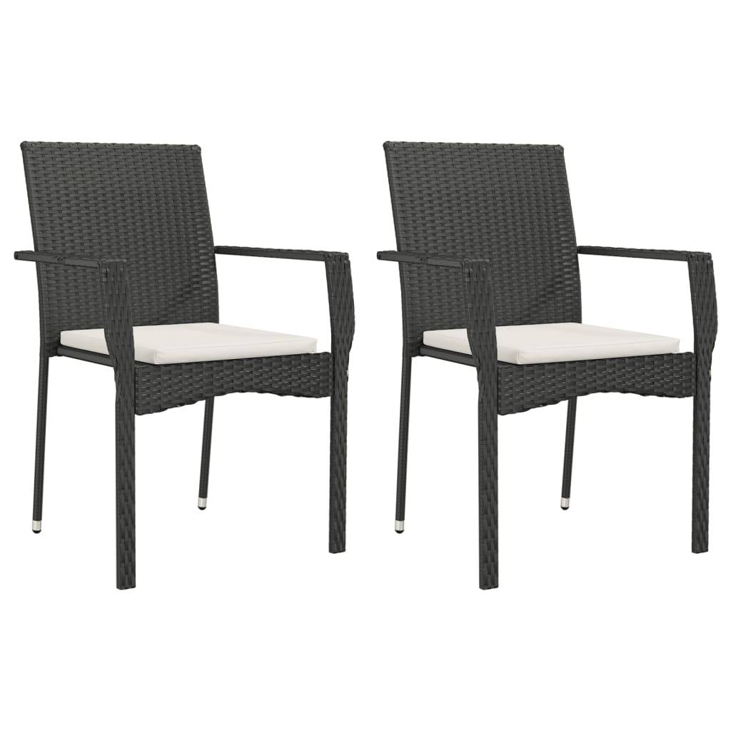 Ensemble Table et Chaises de Jardin 8 Personnes Résine Tressée Noire, Plateau Table en Bois d'Acacia 190cm – ComfortXL Outdoor Living - Image 3