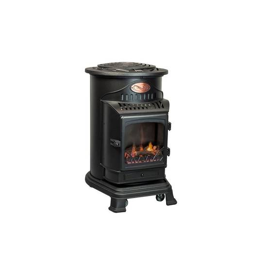 Universal - Poêle à gaz Fonte véritable 3,4KW noir Effet feu Provence UNIVERSAL - Image 1