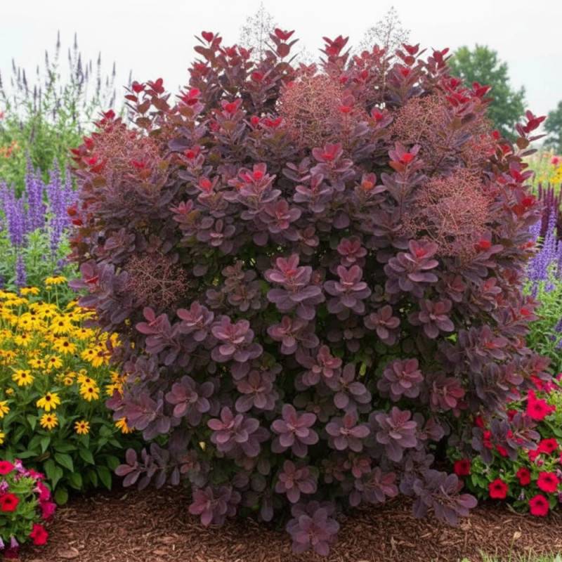 Arbre à perruque Royal Purple, Cotinus à fleurs Rose/Rouge - feuillage Caduc - Pot de 1,5L - 20/50 cm - Image 9