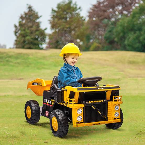 Camion-benne électrique, 3-6 km/h, voiture à pédales, plateforme de chargement basculante, lumières et musique, pour les enfants de 3 à 5 ans - Image 3