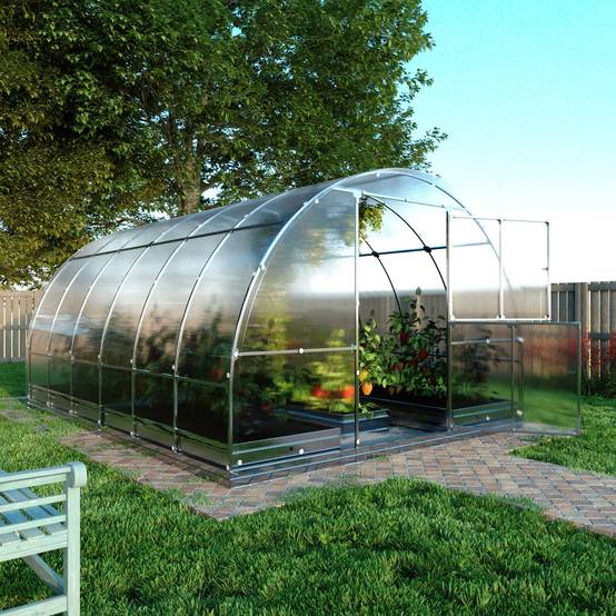 Serre de jardin KLASIKA TUBE PREMIUM 3 x 4 m (12 m²), 6 mm avec revêtement en polycarbonate - Image 1