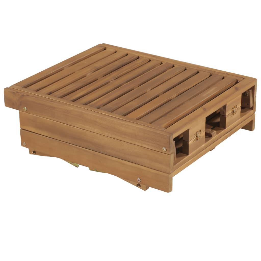 Bain de Soleil Pliable Acacia Huilé Coussin Noir Élégant – ComfortXL Outdoor Living - Image 4