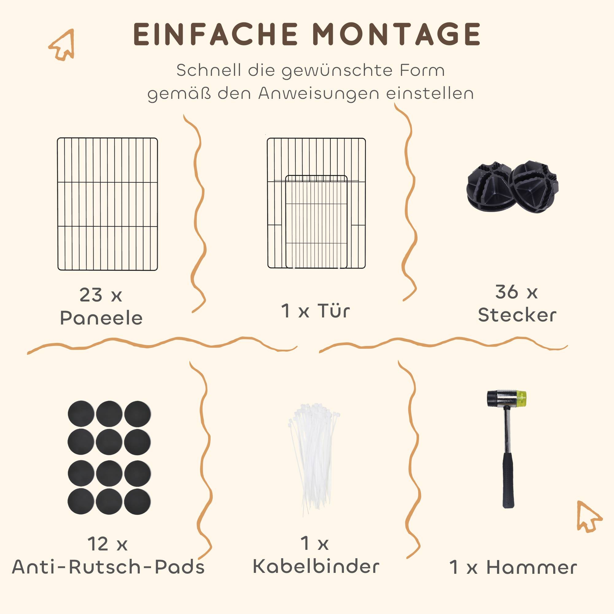 Enclos Modulable Acier Lapin Cobaye Parc Intérieur Grille Métal 120x60x80cm Noir - ComfortXL pet Living - Image 5