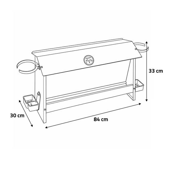 Mangeoire volailles 10kg avec 2 portes bouteilles - Tôle galvanisée - NOVITAL Novital - Image 5