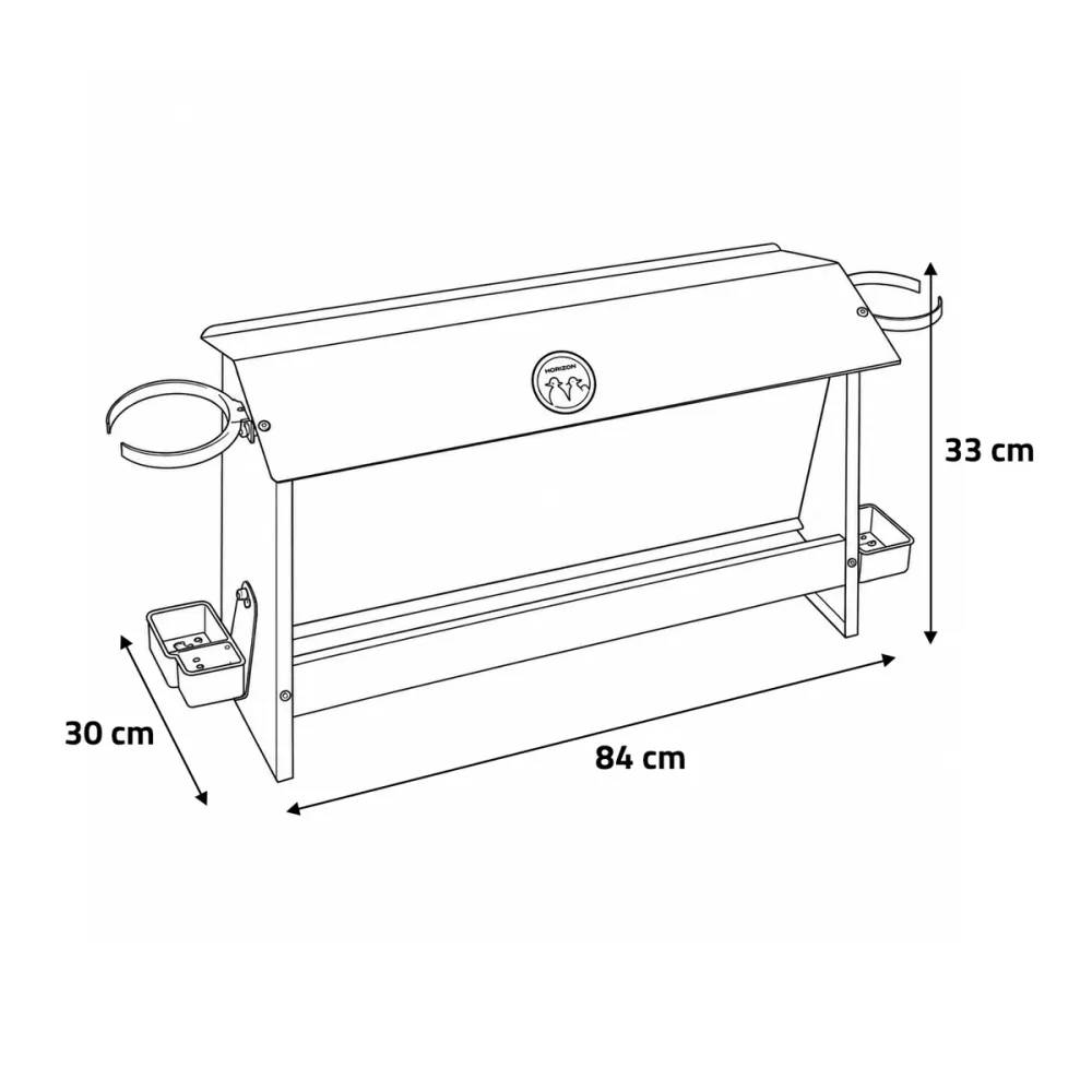 Mangeoire volailles 10kg avec 2 portes bouteilles - Tôle galvanisée - NOVITAL Novital - Image 5