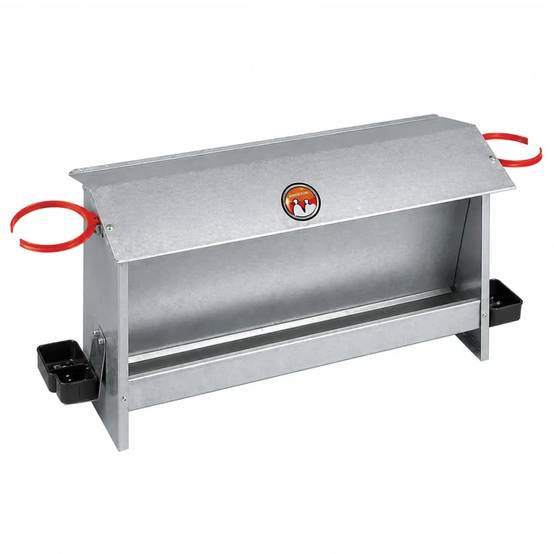 Mangeoire volailles 10kg avec 2 portes bouteilles - Tôle galvanisée - NOVITAL Novital - Image 1