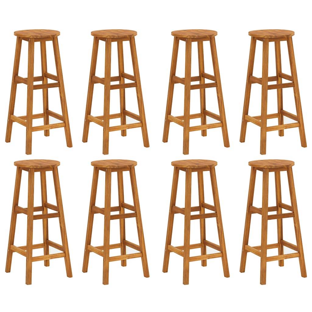 Tabourets de bar bois d'acacia massif naturel 34 x 34 x 76 cm (lot de 8) - PANGIVO - Image 2