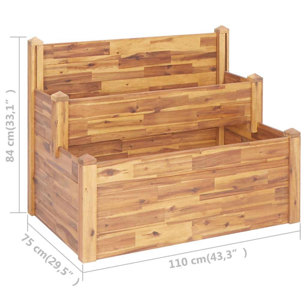 Maison Chic - Jardinière sur 2 niveaux - Bac à Fleurs - Pot De Fleurs 110x75x84 cm Bois massif d'acacia - Image 7