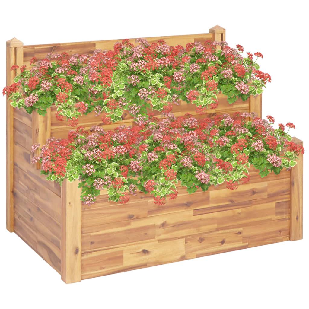 Maison Chic - Jardinière sur 2 niveaux - Bac à Fleurs - Pot De Fleurs 110x75x84 cm Bois massif d'acacia - Image 2
