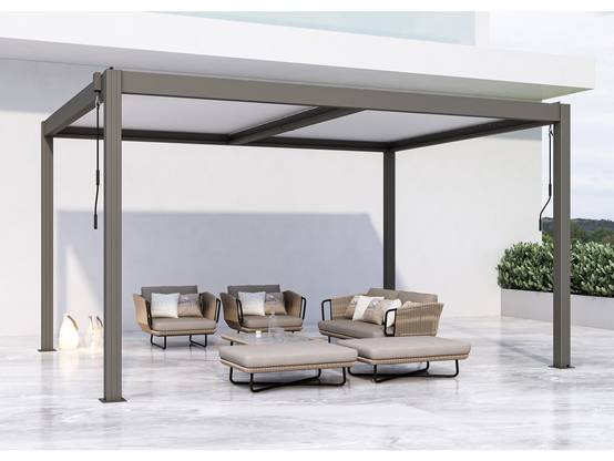Pergola Bioclimatique "windsor" - 3 X 4 M - Taupe -habitat Et Jardin - Image 2