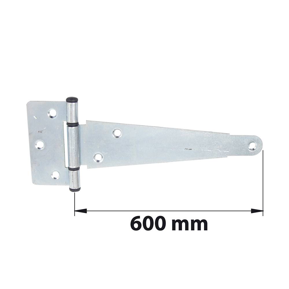 Afbat - Penture anglaise axe composite L. 600 mm acier zingué blanc
