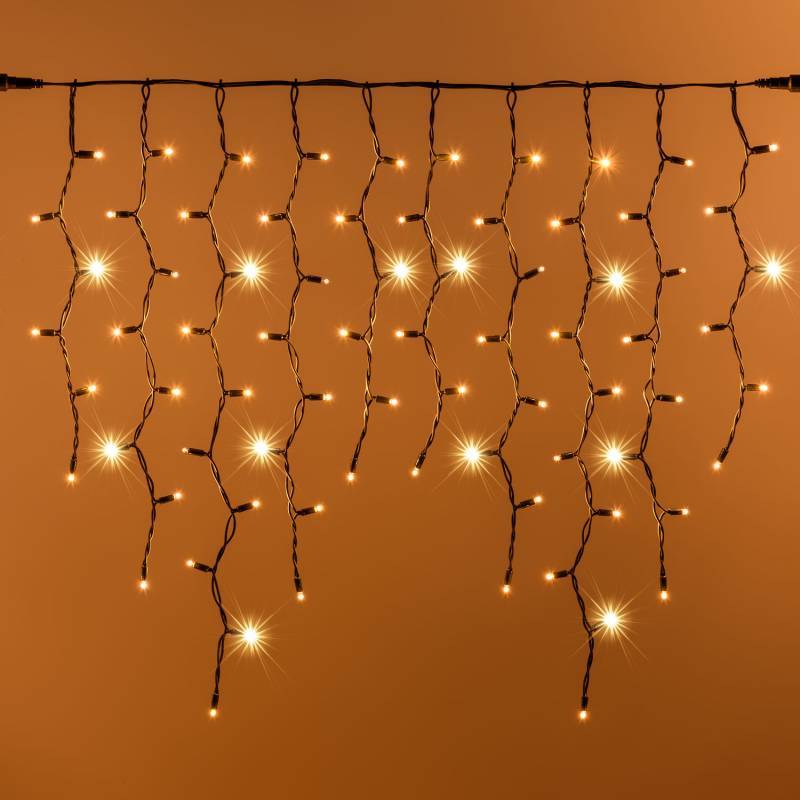 Lotti - Guirlande stalactite 3M H90cm 228 LED blanc chaud scintillant câble vert IP67 raccordable professionnel 230V extérieur Lotti - Image 1
