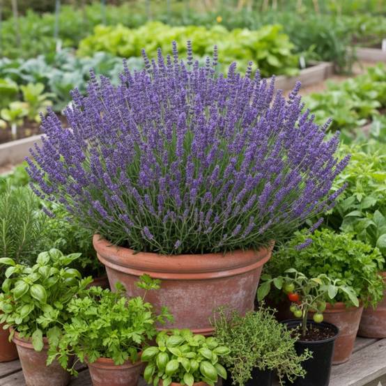 Lavande Grosso, Lavandin à fleurs Bleue - feuillage Persistant - Pot de 12L - 50/60 cm- hauteur à maturité De 0,50 m à 1,00 m - Image 2