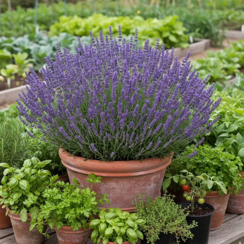 Lavande Grosso, Lavandin à fleurs Bleue - feuillage Persistant - Pot de 12L - 50/60 cm-  hauteur à maturité De 0,50 m à 1,00 m - Image 2