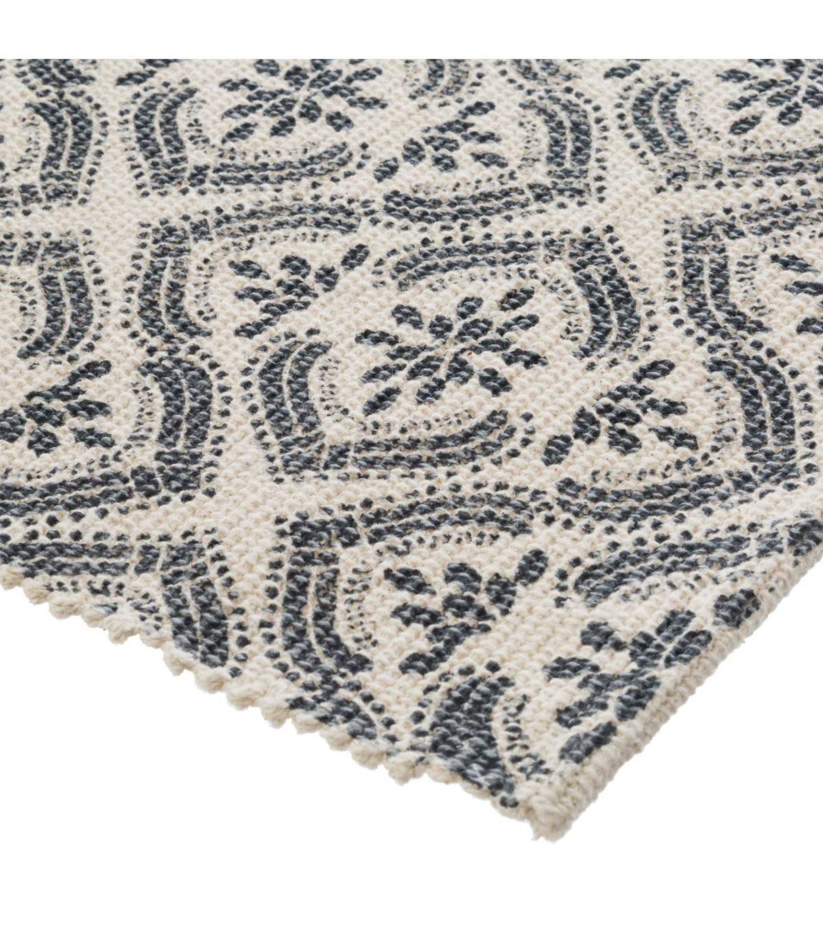 Tapis décoratif en Coton imprimé Gris Foncé 60 x 90 cm - Image 2