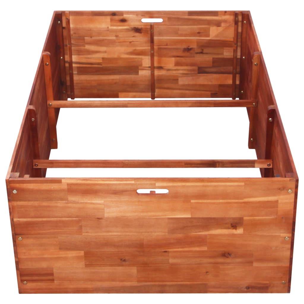 Jardinière lit surélevé plantes fleurs jardin 150 x 100 x 50 cm bois d'acacia - Image 3