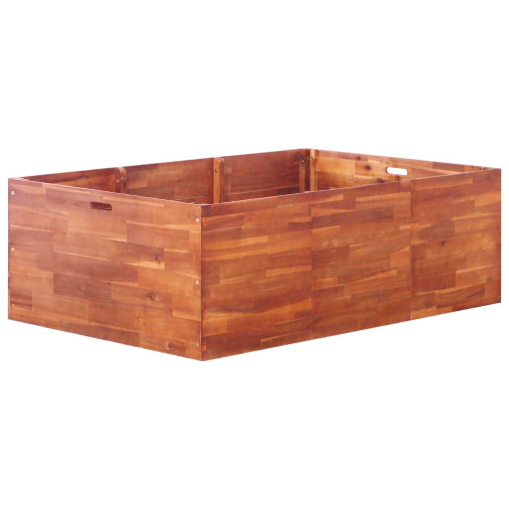 Jardinière lit surélevé plantes fleurs jardin 150 x 100 x 50 cm bois d'acacia - Image 1