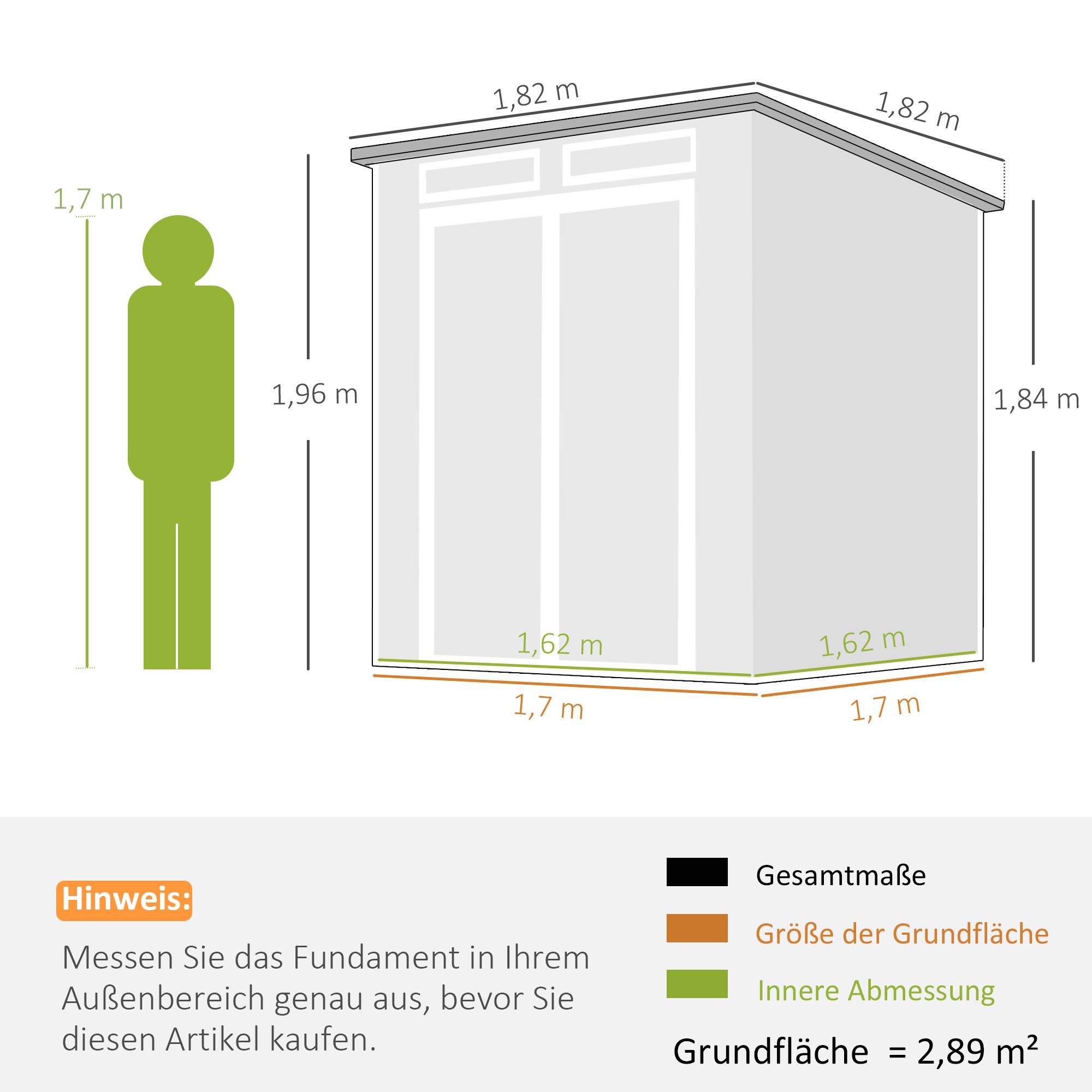 ComfortXL - Abri de jardin plastique 182 x 182 cm effet bois avec double porte rangement sécurisé - ComfortXL Outdoor Living - Image 5