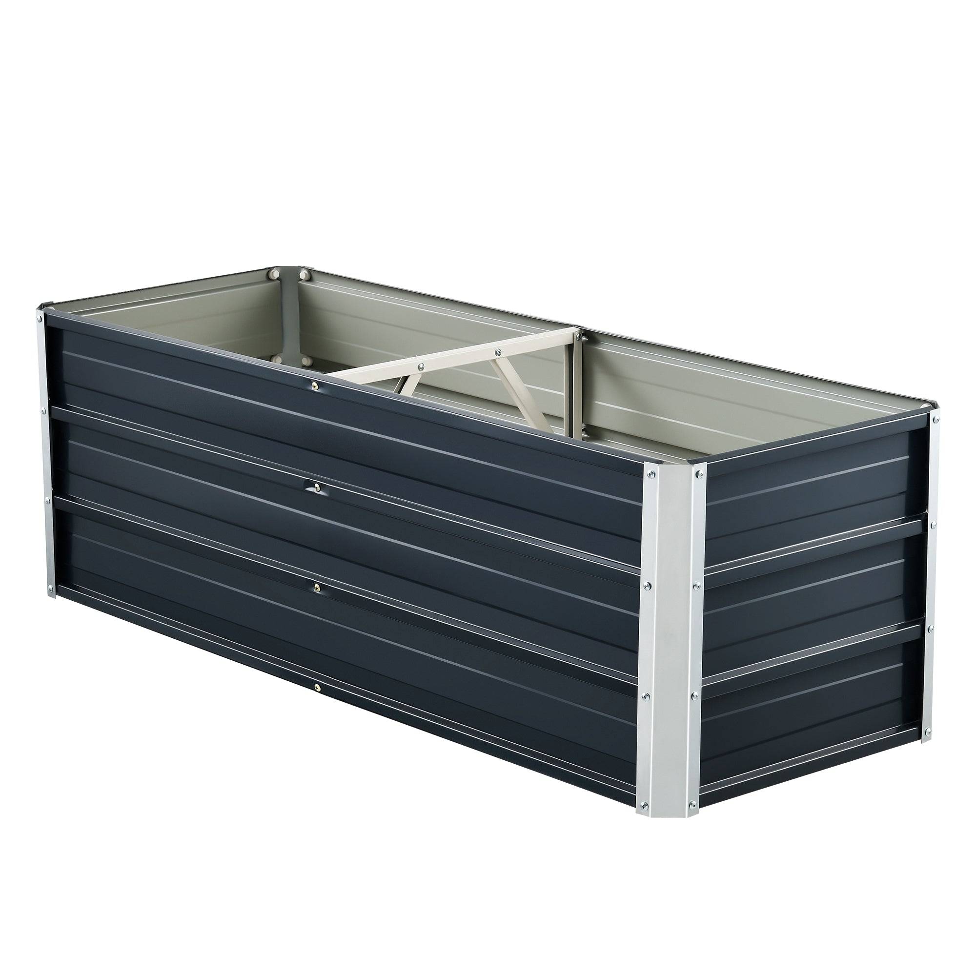 Helloshop26 - Jardinière à barre de séparation 125 x 47 x 40 cm anthracite - Image 1