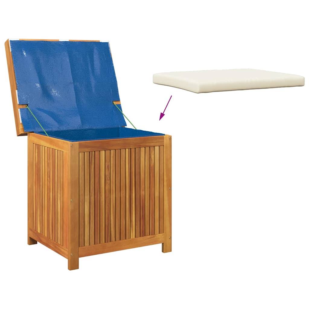 Banc Coffre à Coussins Bois d'Acacia Massif Imperméable avec Assise Crème pour Jardin Terrasse Brun 60x50x61 cm – ComfortXL Outdoor Living - Image 8