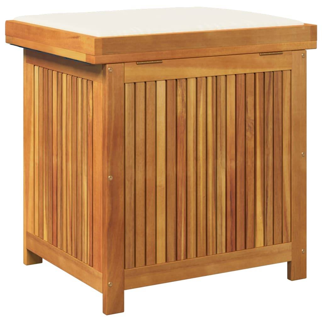 Banc Coffre à Coussins Bois d'Acacia Massif Imperméable avec Assise Crème pour Jardin Terrasse Brun 60x50x61 cm – ComfortXL Outdoor Living - Image 7