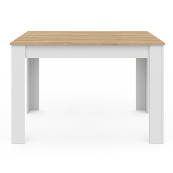 Table à manger rectangle ROZY 4 personnes blanc plateau façon hêtre 110 cm - Image 3