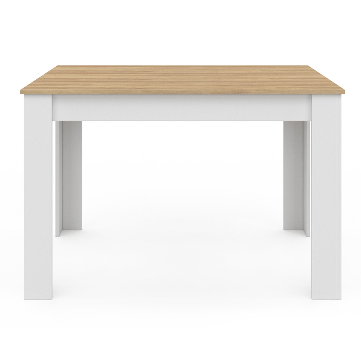 Table à manger rectangle ROZY 4 personnes blanc plateau façon hêtre 110 cm - Image 3