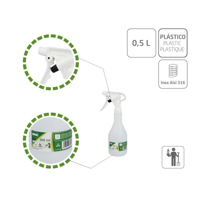 Pulvérisateur pour produits chimiques  2080 - 0,5 l - Polyéthylène - Blanc | Amig - Image 4