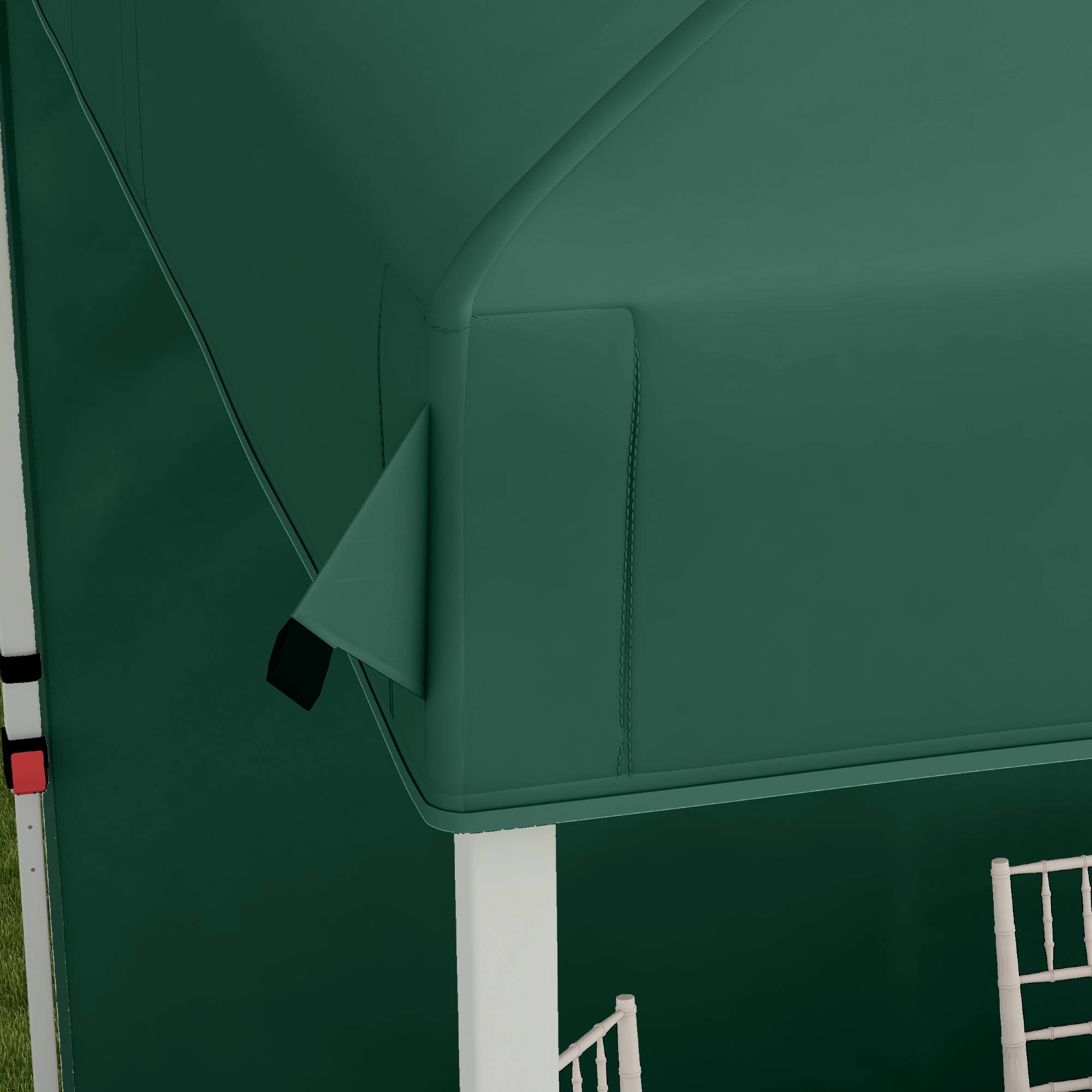 Tente de jardin pliante 2,5 x 2,5 m avec hauteur réglable, protection UV, 1 paroi latérale et sacs de sable (verte) - Image 9