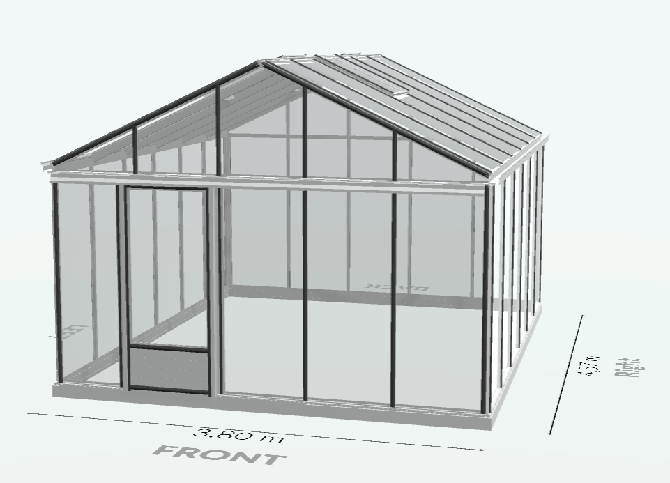 20m²  -  Serre en verre trempé - Euro Plus - Alu - 20m² - ALUMINIUM - L'atelier Des Serres - Image 5
