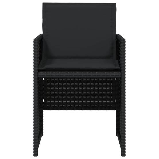 Chaises de jardin lot de 4 avec coussins noir résine tressée 50,5 x 54 x 79 cm - PANGIVO - Image 5
