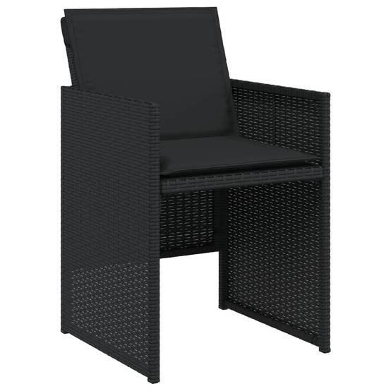 Chaises de jardin lot de 4 avec coussins noir résine tressée 50,5 x 54 x 79 cm - PANGIVO - Image 3
