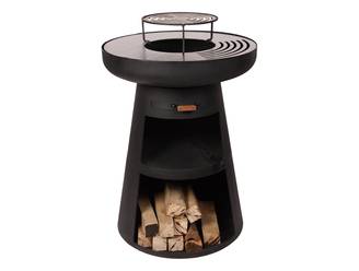 Purline - Barbecue Braséro charbon acier corten noir avec housse EFP55RB – Purline