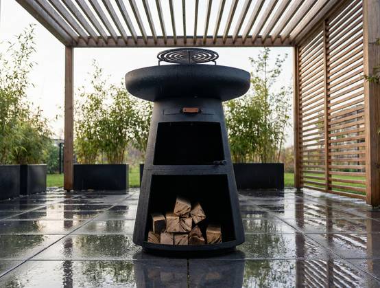 Purline - Barbecue Braséro charbon acier corten noir avec housse EFP55RB – Purline - Image 4