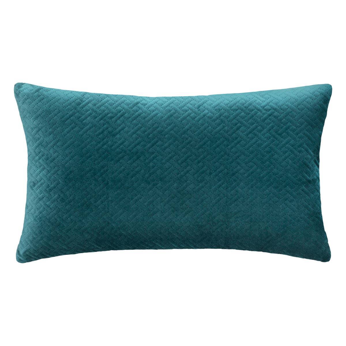 Atmosphera - Coussin "Dolce" velours bleu canard 38x58cm - Atmosphera Créateur d'intérieur - Image 1