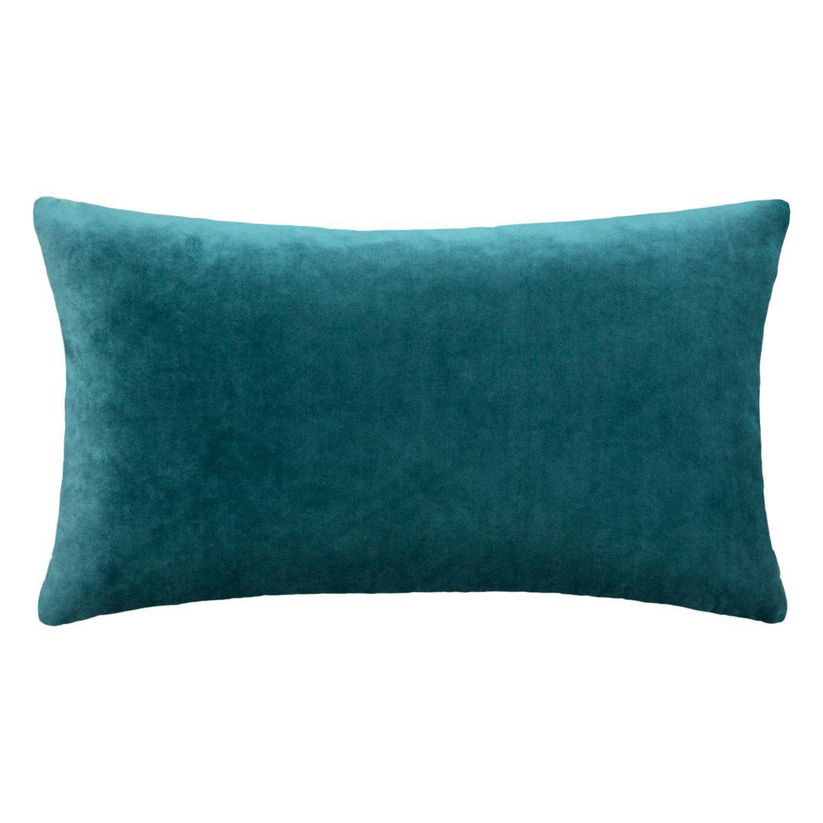 Atmosphera - Coussin "Dolce" velours bleu canard 38x58cm - Atmosphera Créateur d'intérieur - Image 2