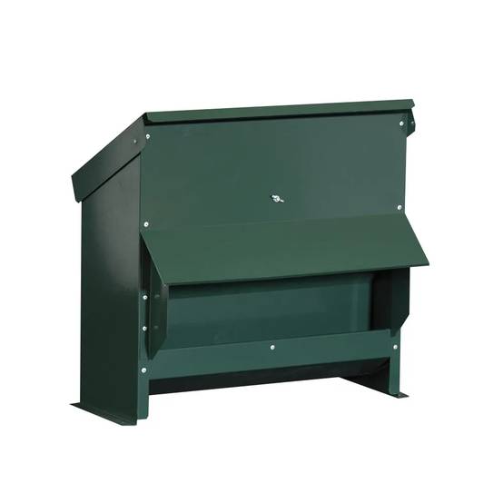 Mangeoire trémie galvanisée verte anti gaspillage 20 kg - Image 2