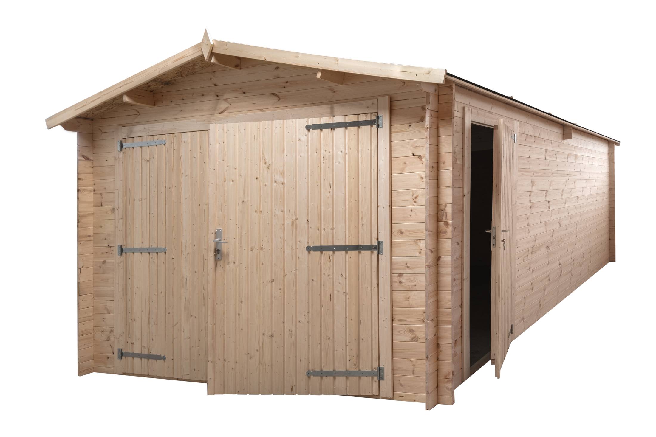Gartflex - Garage en bois, surface utile 17.42m², 580x340cm, ep 28mm,  INT013 / GARTFLEX - Image 2