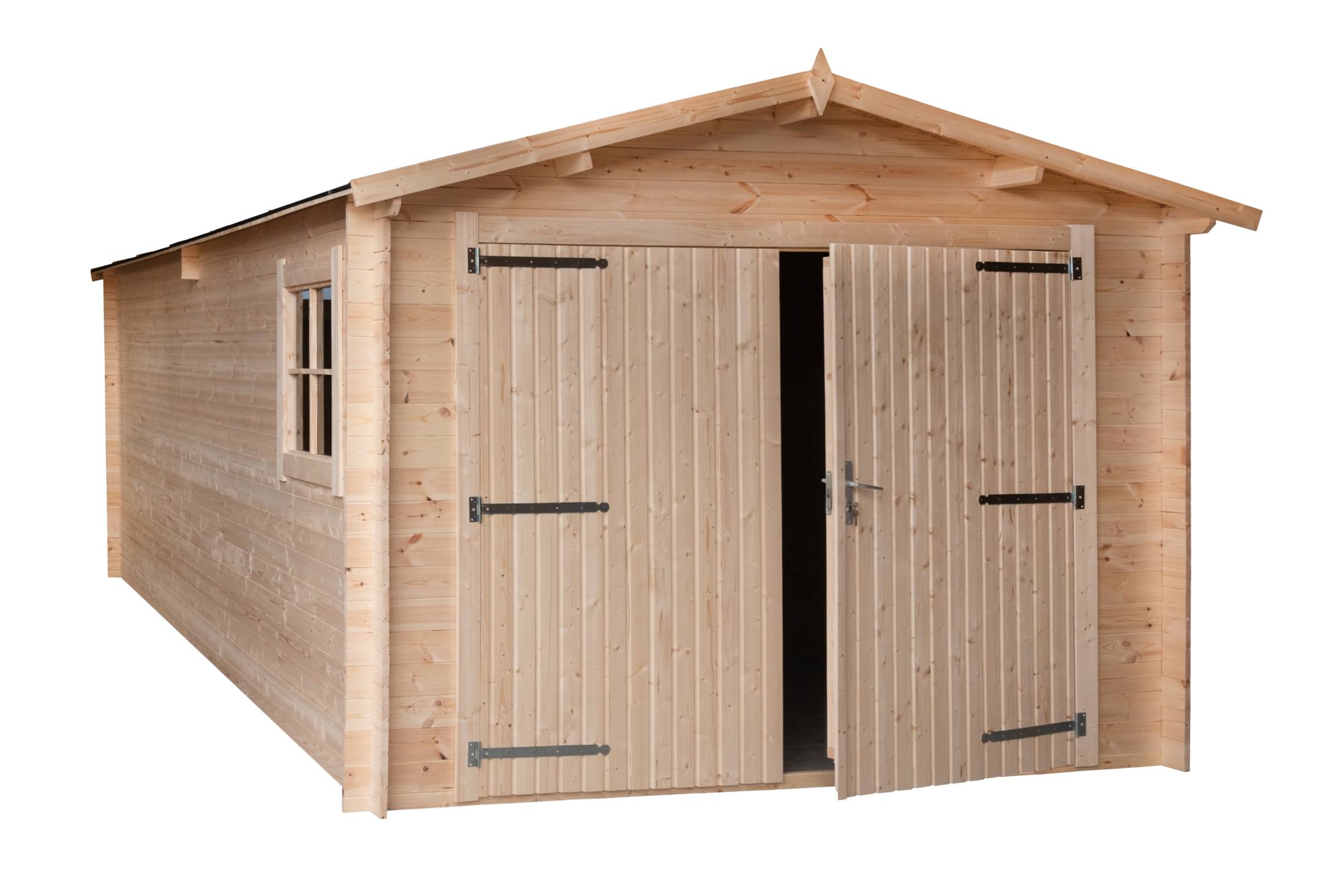 Gartflex - Garage en bois, surface utile 17.42m², 580x340cm, ep 28mm,  INT013 / GARTFLEX