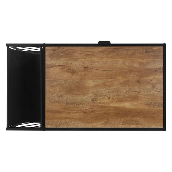 Table basse avec tiroir et porte-revues table de salon marron 100x54x45 cm - Image 4