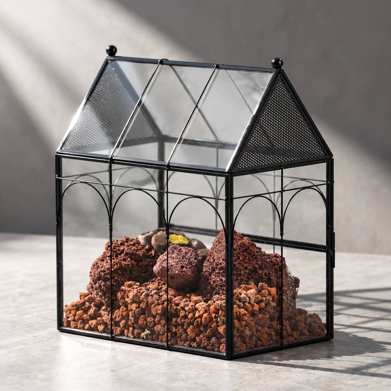 Terrarium Géométrique En Verre Et Métal Ventilé Pour Plantes Et Décoration Intérieure - Image 9