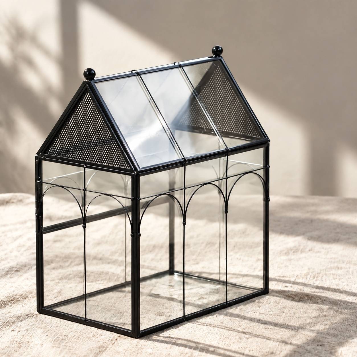 Terrarium Géométrique En Verre Et Métal Ventilé Pour Plantes Et Décoration Intérieure - Image 5