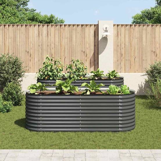 Vidaxl - Lit surélevé de jardin 240x80x81 cm Acier galvanisé Gris vidaXL 45523 - Image 4
