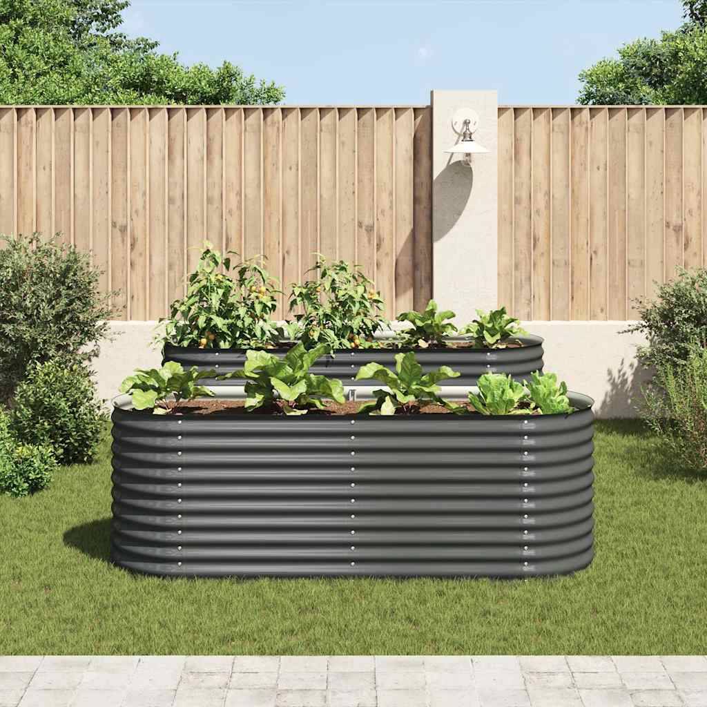 Vidaxl - Lit surélevé de jardin 240x80x81 cm Acier galvanisé Gris vidaXL 45523 - Image 4